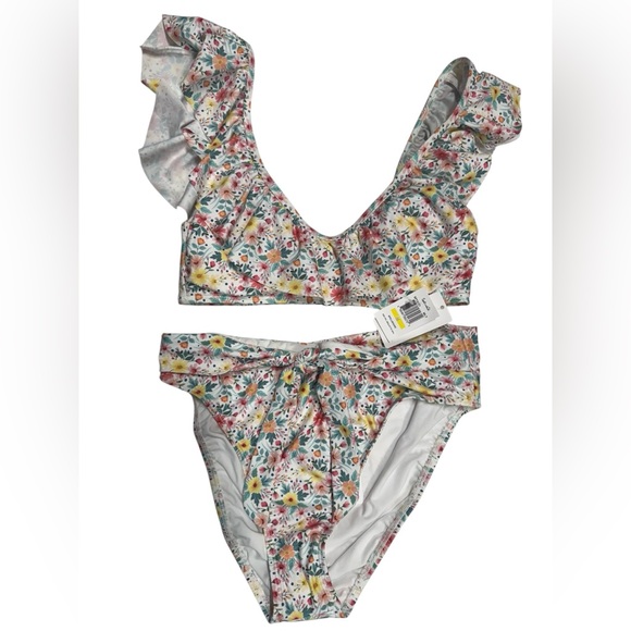 Splendid Other - Splendid floral ruffle scoop neck bikini set M/L